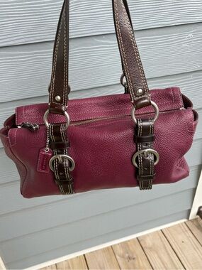 Coach Chelsea Purple Leather Satchel